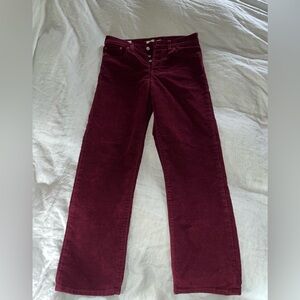 Levi's Wedgie Straight Dark Red Corduroy Pants